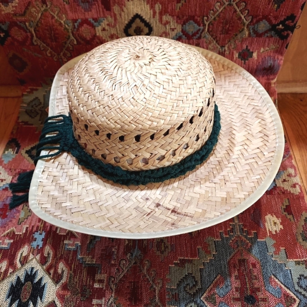 Boho Macrame Western Straw Hat - image 2